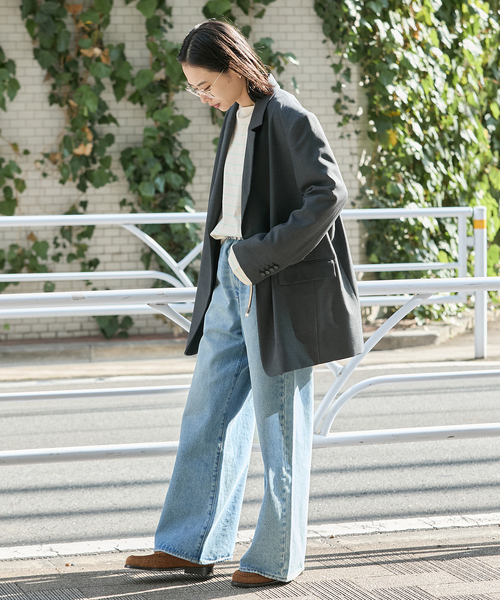 JOURNAL STANDARD（ジャーナルスタンダード）の「カラーボーダーリラックスCS（Tシャツ/カットソー・レディース・ネイビー/サックスブルー/ピンク/ボルドー・FREE）」の8枚目の写真