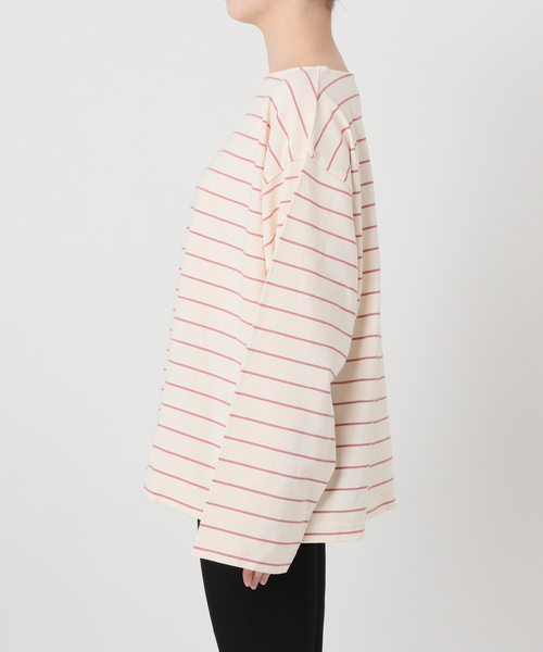 JOURNAL STANDARD（ジャーナルスタンダード）の「カラーボーダーリラックスCS（Tシャツ/カットソー・レディース・ネイビー/サックスブルー/ピンク/ボルドー・FREE）」の20枚目の写真