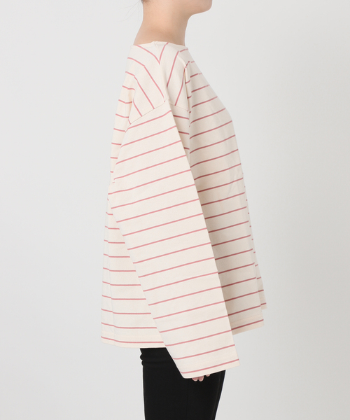 JOURNAL STANDARD（ジャーナルスタンダード）の「カラーボーダーリラックスCS（Tシャツ/カットソー・レディース・ネイビー/サックスブルー/ピンク/ボルドー・FREE）」の22枚目の写真