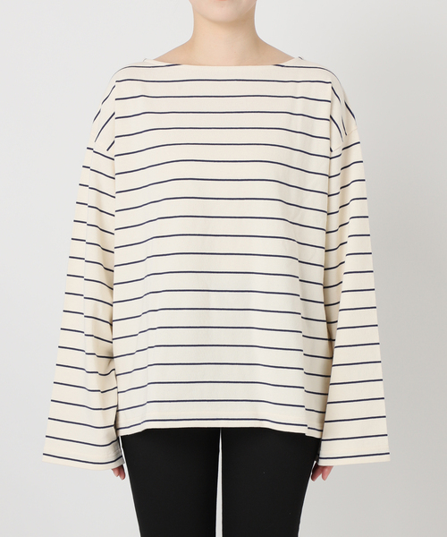 JOURNAL STANDARD（ジャーナルスタンダード）の「カラーボーダーリラックスCS（Tシャツ/カットソー・レディース・ネイビー/サックスブルー/ピンク/ボルドー・FREE）」の14枚目の写真