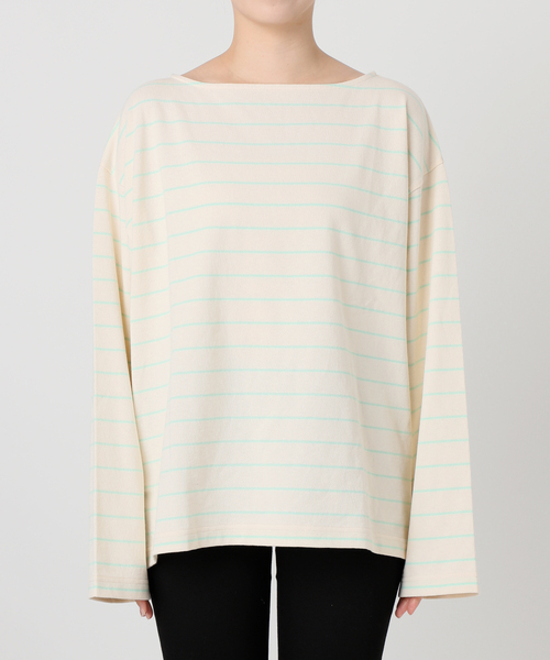 JOURNAL STANDARD（ジャーナルスタンダード）の「カラーボーダーリラックスCS（Tシャツ/カットソー・レディース・ネイビー/サックスブルー/ピンク/ボルドー・FREE）」の16枚目の写真