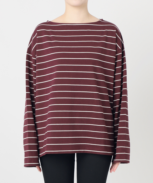 JOURNAL STANDARD（ジャーナルスタンダード）の「カラーボーダーリラックスCS（Tシャツ/カットソー・レディース・ネイビー/サックスブルー/ピンク/ボルドー・FREE）」の18枚目の写真