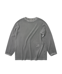 FLATWAVE IN SEOUL（フラットウェーブインソウル）の「Tyde Waffle Pigment Longsleeve T-Shirt Grey（Tシャツ/カットソー）」