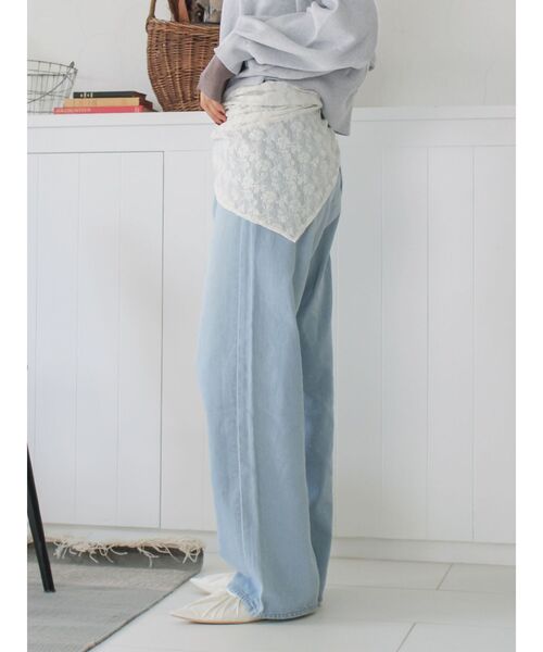 Ungrid（アングリッド）の「ライトオンスストレートデニム（デニムパンツ・レディース・ライトブルー・25inch/24inch/26inch）」の6枚目の写真