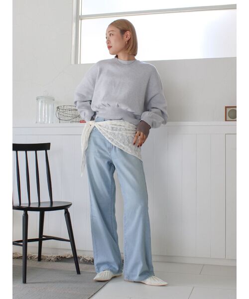 Ungrid（アングリッド）の「ライトオンスストレートデニム（デニムパンツ・レディース・ライトブルー・25inch/24inch/26inch）」の7枚目の写真