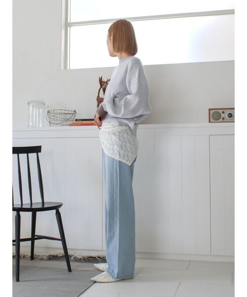 Ungrid（アングリッド）の「ライトオンスストレートデニム（デニムパンツ・レディース・ライトブルー・25inch/24inch/26inch）」の8枚目の写真