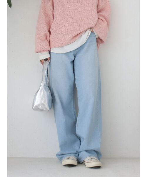 Ungrid（アングリッド）の「ライトオンスストレートデニム（デニムパンツ・レディース・ライトブルー・25inch/24inch/26inch）」の10枚目の写真