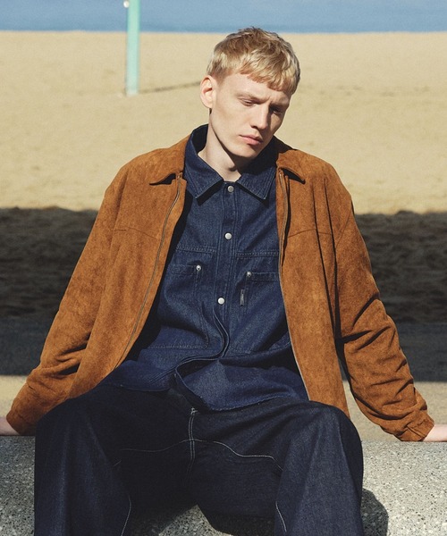 LOWRYS FARM（ローリーズファーム）の「【LFM(U)】スウェードライクＺＩＰジャケット　 636527（ブルゾン・メンズ・ライトグレー/ブラウン・MEDIUM/LARGE）」の2枚目の写真