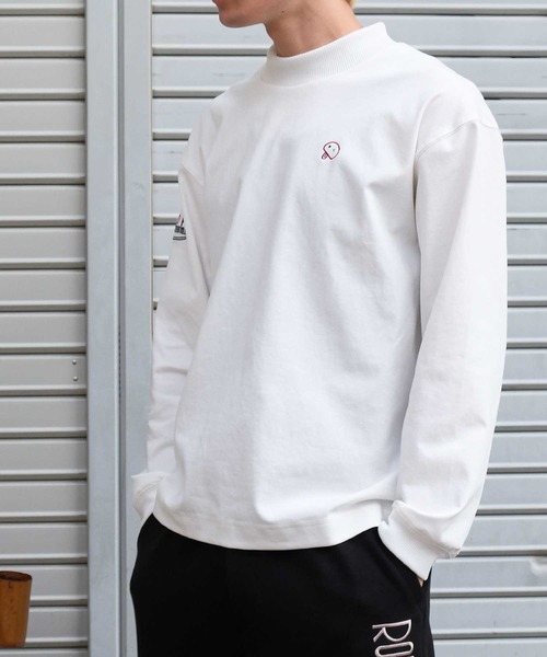 Felt-Maglietta（フェルトマリエッタ）の「[ROUXDI PERFE ルゥディパフィー]ベーマーク刺繍モックネックトップス（Tシャツ/カットソー・メンズ・ホワイト/ブラック・LARGE/X-LARGE/MEDIUM）」の13枚目の写真
