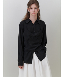 Loll bustier blouse_2piece (black)