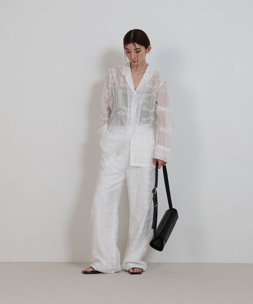 select MOCA(セレクトモカ)の「パッチワークエンブロイダリーパンツ【セットアップ可】(その他パンツ・レディース・ホワイト/ブラック/ブラウン・FREE)」の7枚目の写真