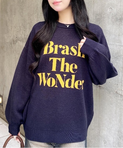 INGNI（イング）の「3段ロゴニット（ニット/セーター・レディース・ワイン系2/ネイビー系3/ピンク系2/グレー系その他3/ホワイト系4・M）」の4枚目の写真