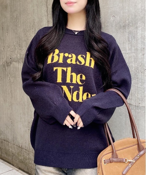 INGNI（イング）の「3段ロゴニット（ニット/セーター・レディース・ワイン系2/ネイビー系3/ピンク系2/グレー系その他3/ホワイト系4・M）」の9枚目の写真