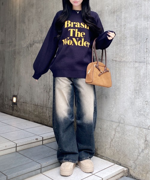 INGNI（イング）の「3段ロゴニット（ニット/セーター・レディース・ワイン系2/ネイビー系3/ピンク系2/グレー系その他3/ホワイト系4・M）」の12枚目の写真