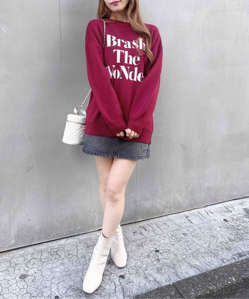 INGNI（イング）の「3段ロゴニット（ニット/セーター・レディース・ワイン系2/ネイビー系3/ピンク系2/グレー系その他3/ホワイト系4・M）」の20枚目の写真