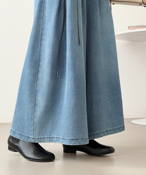 ABITOKYO（アビトーキョー）の「レースアップデニムワイドパンツ（デニムパンツ・レディース・ブラック/ブルー・FREE）」の13枚目の写真