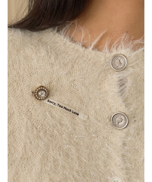Sorry,Too Much Love(ソーリートゥーマッチラブ)の「Sweet Halo Metallic Knit Cardigan_Ivory(カーディガン/ボレロ・レディース・その他・FREE)」の2枚目の写真