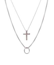 XPIER（エクスピア）の「十字架リング2連チェーンサージカルネックレス x-ne2g003（ネックレス）」