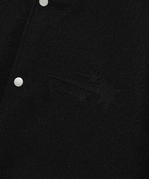 NICE GHOST CLUB(ナイスゴーストクラブ)の「EMBOSSED LOGO WOOL LEATHER VARSITY JACKET_BLACK(NG2EFUB930A)(スタジャン・レディース・ブラック・S/M/L)」の4枚目の写真