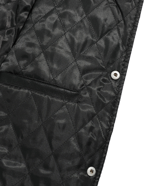NICE GHOST CLUB(ナイスゴーストクラブ)の「EMBOSSED LOGO WOOL LEATHER VARSITY JACKET_BLACK(NG2EFUB930A)(スタジャン・レディース・ブラック・S/M/L)」の8枚目の写真