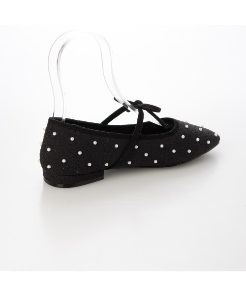 EVOL（イーボル）の「【ふかふか・クッション入り】ラウンドリボンメリージェーンフラットパンプス CA23863（バレエシューズ・レディース・ブラック/ブラック系その他/シルバー・22.0cm/22.5cm/23.0cm/23.5cm/24.0cm/24.5cm/25.0cm）」の13枚目の写真