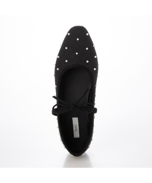 EVOL（イーボル）の「【ふかふか・クッション入り】ラウンドリボンメリージェーンフラットパンプス CA23863（バレエシューズ・レディース・ブラック/ブラック系その他/シルバー・22.0cm/22.5cm/23.0cm/23.5cm/24.0cm/24.5cm/25.0cm）」の14枚目の写真