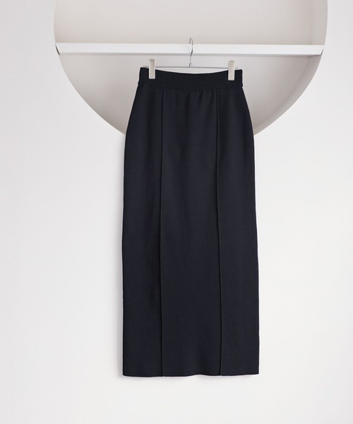 VIS（ビス）の「ピンタックデザインニットスカート（スカート・レディース・オフホワイト/ネイビー・FREE）」の5枚目の写真