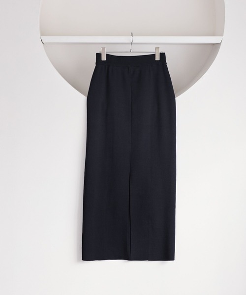 VIS（ビス）の「ピンタックデザインニットスカート（スカート・レディース・オフホワイト/ネイビー・FREE）」の6枚目の写真