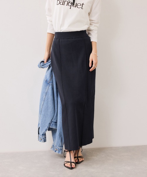 VIS（ビス）の「ピンタックデザインニットスカート（スカート・レディース・オフホワイト/ネイビー・FREE）」の11枚目の写真