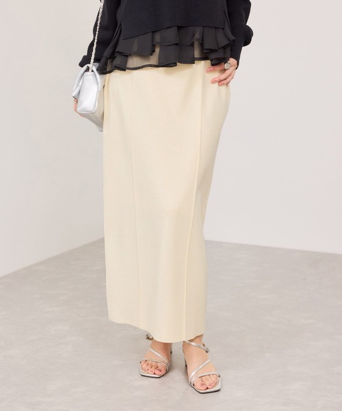 VIS（ビス）の「ピンタックデザインニットスカート（スカート・レディース・オフホワイト/ネイビー・FREE）」の21枚目の写真