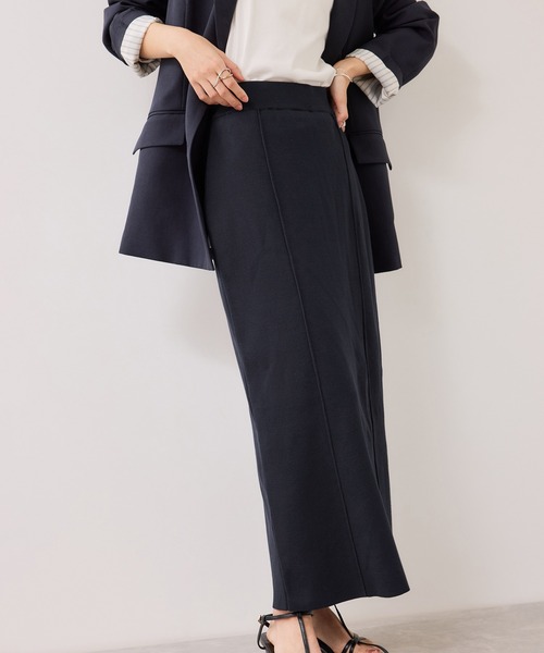 VIS（ビス）の「ピンタックデザインニットスカート（スカート・レディース・オフホワイト/ネイビー・FREE）」の16枚目の写真