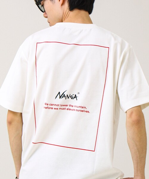 NANGA(ナンガ)の「【NANGA×GLOSTER】別注① Rect Backprint Tee(Tシャツ/カットソー・メンズ・ホワイト系その他2/ブラック/ホワイト系その他・L/M)」の2枚目の写真