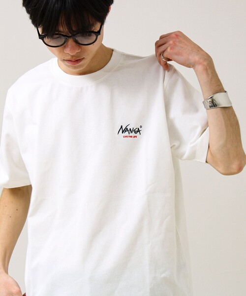 NANGA(ナンガ)の「【NANGA×GLOSTER】別注① Rect Backprint Tee(Tシャツ/カットソー・メンズ・ホワイト系その他2/ブラック/ホワイト系その他・L/M)」の5枚目の写真