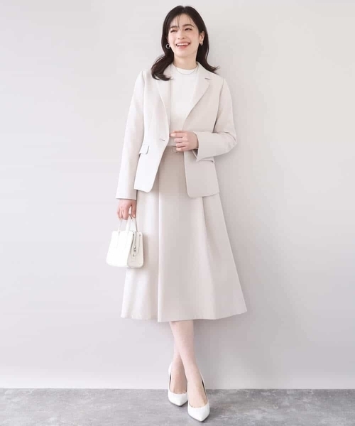 OFUON le MK（オフオンルエムケー）の「[セットアップ対応]ライトラブルクロス ウエストタックスカート/洗える/WEB限定サイズあり（スカート・レディース・ベージュ/ブラック・40/38/36）」の12枚目の写真