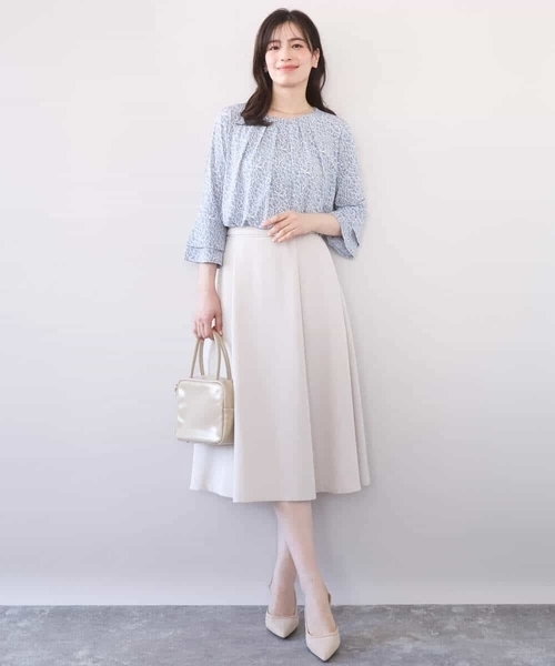 OFUON le MK（オフオンルエムケー）の「[セットアップ対応]ライトラブルクロス ウエストタックスカート/洗える/WEB限定サイズあり（スカート・レディース・ベージュ/ブラック・40/38/36）」の15枚目の写真