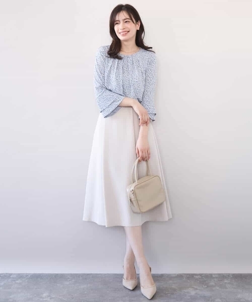 OFUON le MK（オフオンルエムケー）の「[セットアップ対応]ライトラブルクロス ウエストタックスカート/洗える/WEB限定サイズあり（スカート・レディース・ベージュ/ブラック・40/38/36）」の16枚目の写真