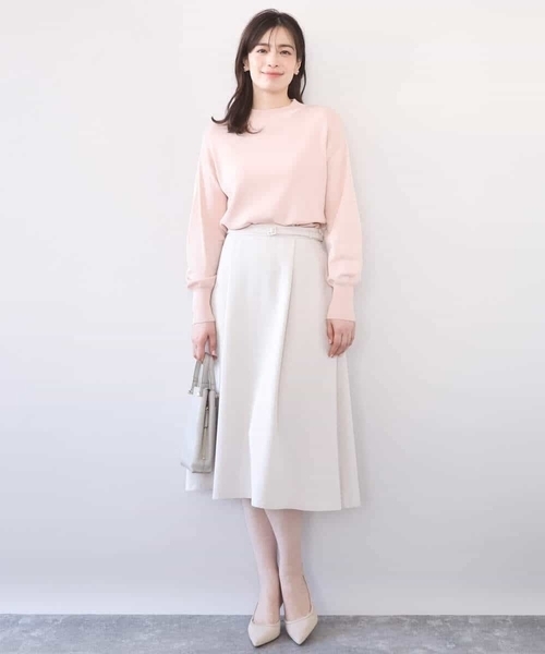 OFUON le MK（オフオンルエムケー）の「[セットアップ対応]ライトラブルクロス ウエストタックスカート/洗える/WEB限定サイズあり（スカート・レディース・ベージュ/ブラック・40/38/36）」の17枚目の写真