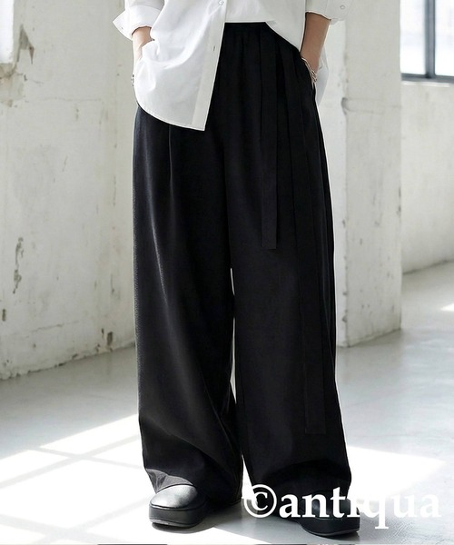 antiqua（アンティカ）の「アシンメトリー ワイドパンツ（その他パンツ・レディース・グレー系その他/ブラック・ONESIZE）」の2枚目の写真
