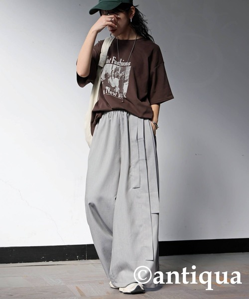 antiqua（アンティカ）の「アシンメトリー ワイドパンツ（その他パンツ・レディース・グレー系その他/ブラック・ONESIZE）」の8枚目の写真
