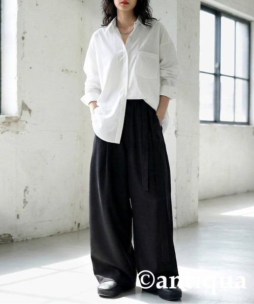 antiqua（アンティカ）の「アシンメトリー ワイドパンツ（その他パンツ・レディース・グレー系その他/ブラック・ONESIZE）」の3枚目の写真