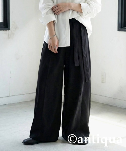 antiqua（アンティカ）の「アシンメトリー ワイドパンツ（その他パンツ・レディース・グレー系その他/ブラック・ONESIZE）」の4枚目の写真