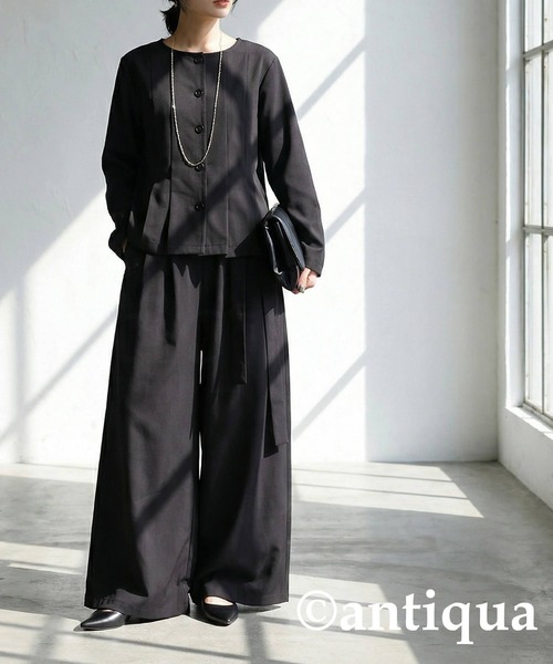 antiqua（アンティカ）の「アシンメトリー ワイドパンツ（その他パンツ・レディース・グレー系その他/ブラック・ONESIZE）」の6枚目の写真