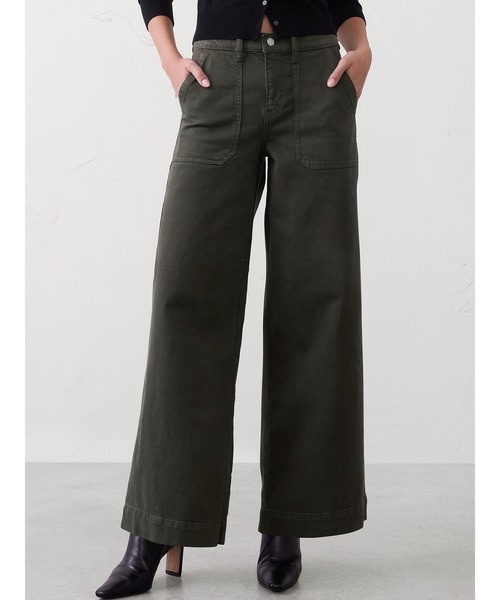 BANANA REPUBLIC FACTORY STORE（バナナリパブリック ファクトリーストア）の「BANANA REPUBLIC FACTORY STORE　　ワイドレッグ ハイライズ ユーティリティ ジーンズ（デニムパンツ・レディース・ライトベージュ/グリーン/ブラウン・24/26/28/27/25）」の3枚目の写真