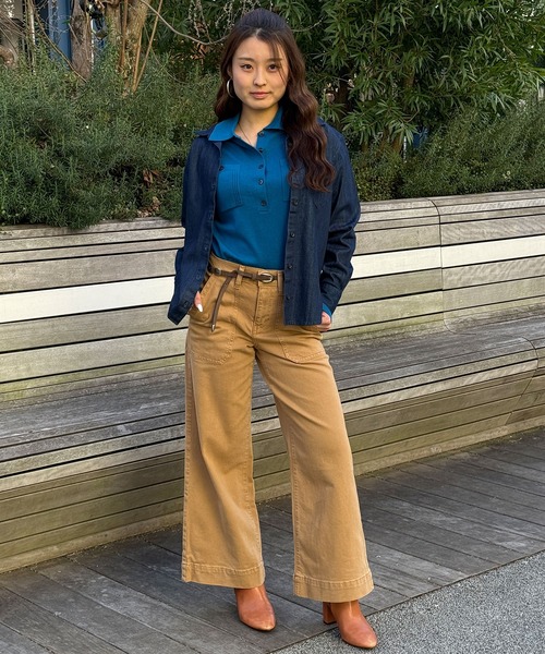 BANANA REPUBLIC FACTORY STORE（バナナリパブリック ファクトリーストア）の「BANANA REPUBLIC FACTORY STORE　　ワイドレッグ ハイライズ ユーティリティ ジーンズ（デニムパンツ・レディース・ライトベージュ/グリーン/ブラウン・24/26/28/27/25）」の13枚目の写真