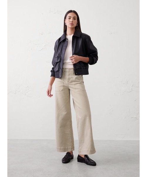 BANANA REPUBLIC FACTORY STORE（バナナリパブリック ファクトリーストア）の「BANANA REPUBLIC FACTORY STORE　　ワイドレッグ ハイライズ ユーティリティ ジーンズ（デニムパンツ・レディース・ライトベージュ/グリーン/ブラウン・24/26/28/27/25）」の7枚目の写真