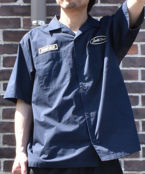 SANTA CRUZ(サンタクルーズ)の「【ムラサキスポーツ限定】SANTA CRUZ/サンタクルーズ 半袖 シャツ SC WORK SHIRT 502262201(シャツ/ブラウス・メンズ・ネイビー/サックスブルー/アイボリー・L/M)」の1枚目の写真