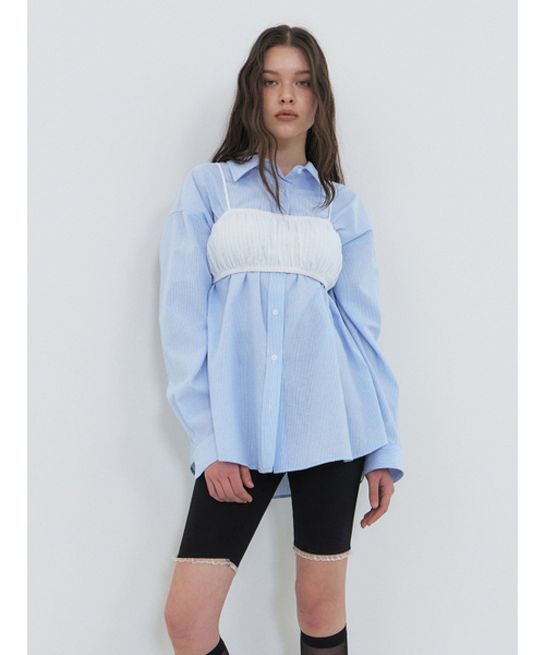 ETMON(エトモン)の「Wave Shirring Bustier, White(その他トップス・レディース・その他・FREE)」の4枚目の写真