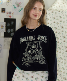 [ノンローカルxイーサックバッグ] Rose Hand Drawing Sweatshirt - Navy