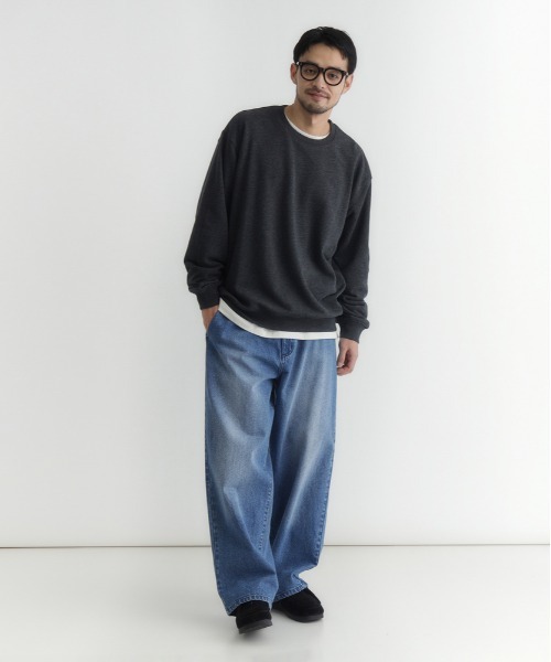 BACK NUMBER（バックナンバー）の「【BACK NUMBER】スウェットプルオーバー (ビッグシルエット / 裏毛 / 高コスパ)（スウェット・メンズ・キナリ/ブラック・XL/L/M）」の5枚目の写真