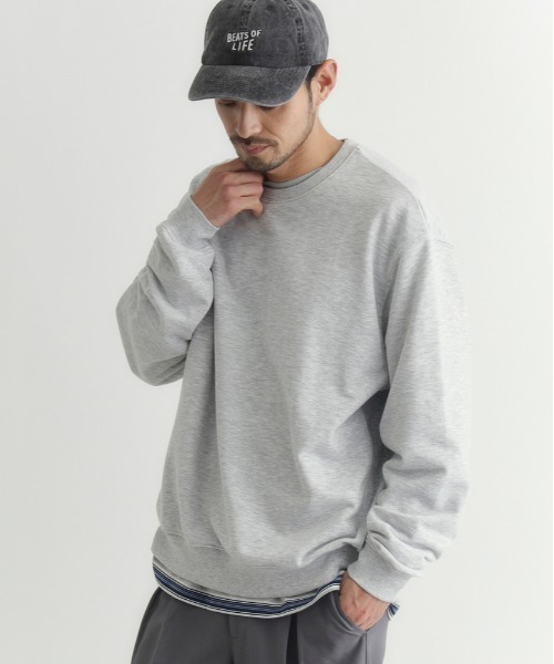 BACK NUMBER（バックナンバー）の「【BACK NUMBER】スウェットプルオーバー (ビッグシルエット / 裏毛 / 高コスパ)（スウェット・メンズ・キナリ/ブラック・XL/L/M）」の7枚目の写真